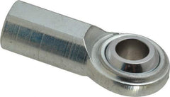 Made in USA - 5/8" ID, 1-1/2" Max OD, 9,813 Lb Max Static Cap, Plain Female Spherical Rod End - 5/8-18 RH, Steel with Steel Raceway - Exact Tool & Supply