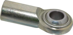 Made in USA - 3/4" ID, 1-3/4" Max OD, 14,290 Lb Max Static Cap, Plain Female Spherical Rod End - 3/4-16 RH, Steel with Steel Raceway - Exact Tool & Supply