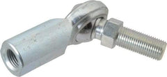 Made in USA - 1/2" ID, 1-5/16" Max OD, 8,386 Lb Max Static Cap, Female Spherical Rod End with Stud - 1/2-20 RH, Steel with Steel Raceway - Exact Tool & Supply