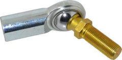 Made in USA - 5/8" ID, 1-1/2" Max OD, 9,813 Lb Max Static Cap, Female Spherical Rod End with Stud - 5/8-18 RH, Steel with Steel Raceway - Exact Tool & Supply