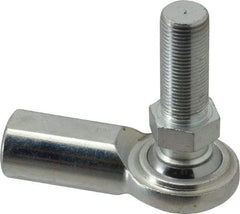 Made in USA - 3/4" ID, 1-3/4" Max OD, 14,290 Lb Max Static Cap, Female Spherical Rod End with Stud - 3/4-16 RH, Steel with Steel Raceway - Exact Tool & Supply