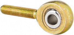 Made in USA - 1" ID, 2-3/4" Max OD, 107,182 Lb Max Static Cap, Plain Male Spherical Rod End - 1-1/4 - 12 RH, Alloy Steel with Steel Raceway - Exact Tool & Supply