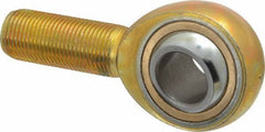 Made in USA - 3/4" ID, 1-3/4" Max OD, 11,550 Lb Max Static Cap, Plain Male Spherical Rod End - 3/4-16 RH, Steel with Bronze Raceway - Exact Tool & Supply
