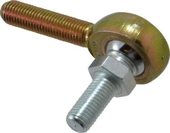 Made in USA - 5/16" ID, 7/8" Max OD, 2,796 Lb Max Static Cap, Male Spherical Rod End with Stud - 5/16-24 RH, Steel with Bronze Raceway - Exact Tool & Supply