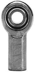 Made in USA - 1/2" ID, 1-5/16" Max OD, 15,340 Lb Max Static Cap, Female Spherical Rod End with Stud - 1/2-20 RH, Alloy Steel with Steel Raceway - Exact Tool & Supply