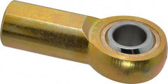 Made in USA - 3/4" ID, 1-3/4" Max OD, 11,550 Lb Max Static Cap, Plain Female Spherical Rod End - 3/4-16 RH, Steel with Bronze Raceway - Exact Tool & Supply