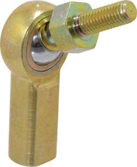 Made in USA - 3/16" ID, 5/8" Max OD, 1,624 Lb Max Static Cap, Female Spherical Rod End with Stud - 10-32 RH, Steel with Bronze Raceway - Exact Tool & Supply