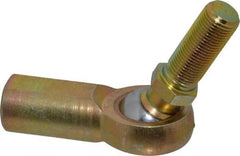 Made in USA - 5/8" ID, 1-1/2" Max OD, 7,400 Lb Max Static Cap, Female Spherical Rod End with Stud - 5/8-18 RH, Steel with Bronze Raceway - Exact Tool & Supply