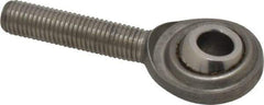 Made in USA - 5/16" ID, 7/8" Max OD, 2,050 Lb Max Static Cap, Plain Male Spherical Rod End - 5/16-24 RH, Stainless Steel with Stainless Steel Raceway - Exact Tool & Supply