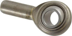 Made in USA - 3/4" ID, 1-3/4" Max OD, 7,512 Lb Max Static Cap, Plain Male Spherical Rod End - 3/4-16 RH, Stainless Steel with Stainless Steel Raceway - Exact Tool & Supply