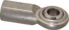 Made in USA - 1/2" ID, 1-5/16" Max OD, 4,720 Lb Max Static Cap, Plain Female Spherical Rod End - 1/2-20 RH, Stainless Steel with Stainless Steel Raceway - Exact Tool & Supply