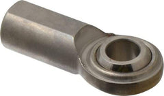 Made in USA - 5/8" ID, 1-1/2" Max OD, 5,870 Lb Max Static Cap, Plain Female Spherical Rod End - 5/8-18 RH, Stainless Steel with Stainless Steel Raceway - Exact Tool & Supply