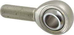 Made in USA - 5/8" ID, 1-1/2" Max OD, 17,959 Lb Max Static Cap, Plain Male Spherical Rod End - 5/8-18 RH, Alloy Steel with Steel Raceway - Exact Tool & Supply