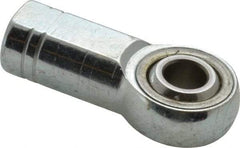 Made in USA - 3/8" ID, 1" Max OD, 9,550 Lb Max Static Cap, Plain Female Spherical Rod End - 3/8-24 RH, Alloy Steel with Steel Raceway - Exact Tool & Supply