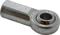 Made in USA - 5/8" ID, 1-1/2" Max OD, 17,959 Lb Max Static Cap, Plain Female Spherical Rod End - 5/8-18 RH, Alloy Steel with Steel Raceway - Exact Tool & Supply