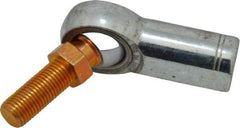 Made in USA - 3/8" ID, 1" Max OD, 9,550 Lb Max Static Cap, Female Spherical Rod End with Stud - 3/8-24 RH, Alloy Steel with Steel Raceway - Exact Tool & Supply