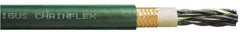 Igus - 18 AWG, 12 Strand, Green Machine Tool Wire - PUR, Coolant, Flame, Notchproof and Oil Resistant, 1 Ft. Long - Exact Tool & Supply