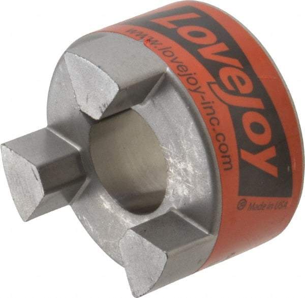 Lovejoy - 24mm Max Bore, 8mm x 3.3mm Keyway Width x Depth, Flexible Coupling Hub - 2.11" OD, 2-1/2" OAL, Sintered Iron, Order 2 Hubs & 1 Spider for Complete Coupling - Exact Tool & Supply