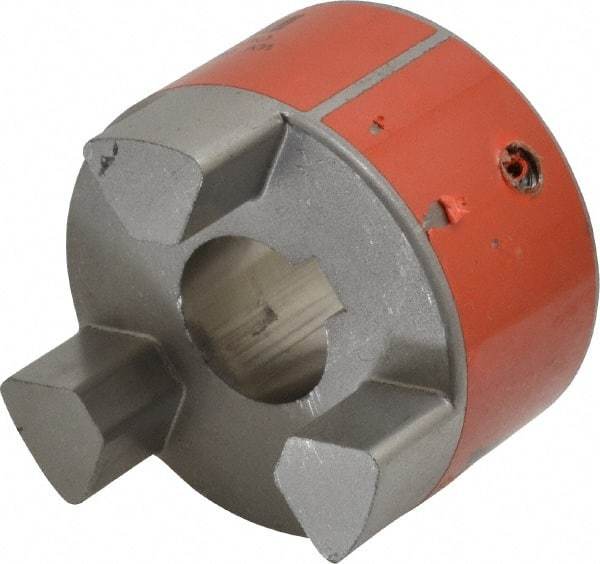 Lovejoy - 24mm Max Bore, 8mm x 3.3mm Keyway Width x Depth, Flexible Coupling Hub - 2.54" OD, 3-1/2" OAL, Sintered Iron, Order 2 Hubs & 1 Spider for Complete Coupling - Exact Tool & Supply