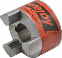 Lovejoy - 28mm Max Bore, 8mm x 3.3mm Keyway Width x Depth, Flexible Coupling Hub - 2.54" OD, 3-1/2" OAL, Sintered Iron, Order 2 Hubs & 1 Spider for Complete Coupling - Exact Tool & Supply