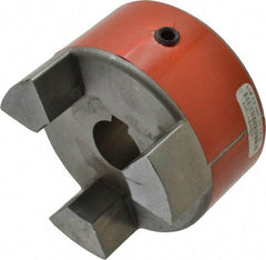 Lovejoy - 24mm Max Bore, 8mm x 3.3mm Keyway Width x Depth, Flexible Coupling Hub - 3.31" OD, 4-1/4" OAL, Sintered Iron, Order 2 Hubs & 1 Spider for Complete Coupling - Exact Tool & Supply