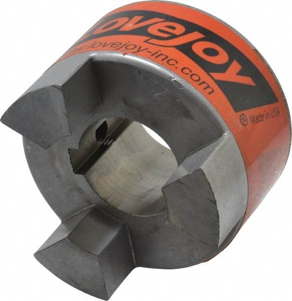 Lovejoy - 38mm Max Bore, 10mm x 3.3mm Keyway Width x Depth, Flexible Coupling Hub - 3.31" OD, 4-1/4" OAL, Sintered Iron, Order 2 Hubs & 1 Spider for Complete Coupling - Exact Tool & Supply