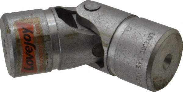 Lovejoy - 1-1/2" Bore Depth, 15,600 In/Lbs. Torque, D-Type Single Universal Joint - 1" Inside x 2" Outside Diam, 5-7/16" OAL - Exact Tool & Supply