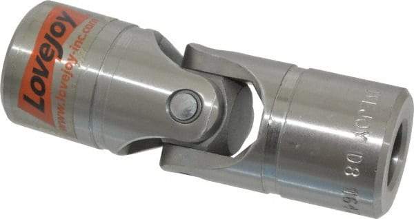Lovejoy - 1-1/16" Bore Depth, 5,220 In/Lbs. Torque, D-Type Single Universal Joint - 5/8" Inside x 1-1/4" Outside Diam, 3-3/4" OAL - Exact Tool & Supply