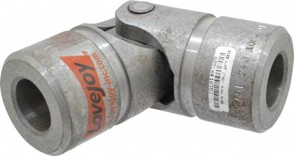 Lovejoy - 1-1/2" Bore Depth, 15,600 In/Lbs. Torque, D-Type Single Universal Joint - 1" Inside x 2" Outside Diam, 5-7/16" OAL - Exact Tool & Supply