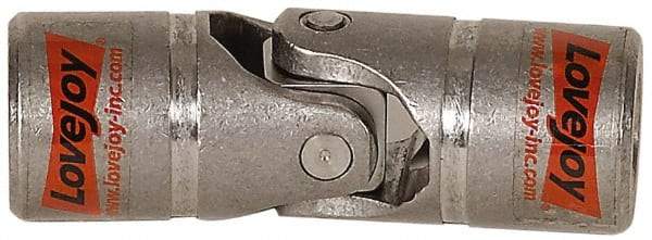 Lovejoy - 1" Bore Depth, 1,040 In/Lbs. Torque, D-Type Single Universal Joint - 1/2" Inside x 1" Outside Diam, 3-3/8" OAL - Exact Tool & Supply