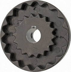 Lovejoy - 1/2" Max Bore Diam, 1/8" x 1/16" Keyway Width x Depth, Flexible Coupling Hub - 2.046" OD, 2.38" OAL, Cast Iron - Exact Tool & Supply