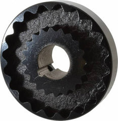 Lovejoy - 1-1/8" Max Bore Diam, 1/4" x 1/8" Keyway Width x Depth, Flexible Coupling Hub - 4" OD, 3-1/2" OAL, Cast Iron - Exact Tool & Supply