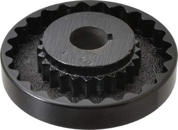 Lovejoy - 1" Max Bore Diam, 1/4" x 1/8" Keyway Width x Depth, Flexible Coupling Hub - 4-5/8" OD, 3.94" OAL, Cast Iron - Exact Tool & Supply