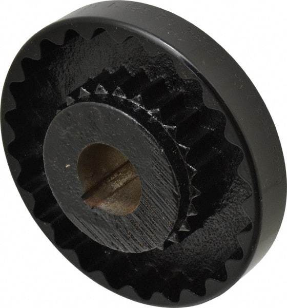 Lovejoy - 1-1/8" Max Bore Diam, 1/4" x 1/8" Keyway Width x Depth, Flexible Coupling Hub - 4-5/8" OD, 3.94" OAL, Cast Iron - Exact Tool & Supply