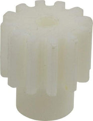 Poly Hi Solidur - 12 Pitch, 1" Pitch Diam, 12 Tooth Spur Gear - 3/4" Face Width, 1/4" Bore Diam, 3/4" Hub Diam, Nylon - Exact Tool & Supply