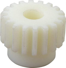 Poly Hi Solidur - 12 Pitch, 1-1/2" Pitch Diam, 18 Tooth Spur Gear - 3/4" Face Width, 1/2" Bore Diam, 1-1/4" Hub Diam, Nylon - Exact Tool & Supply