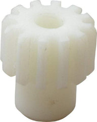 Poly Hi Solidur - 16 Pitch, 3/4" Pitch Diam, 12 Tooth Spur Gear - 1/2" Face Width, 1/4" Bore Diam, 9/16" Hub Diam, Nylon - Exact Tool & Supply