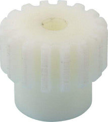 Poly Hi Solidur - 16 Pitch, 1" Pitch Diam, 16 Tooth Spur Gear - 1/2" Face Width, 1/2" Bore Diam, 13/16" Hub Diam, Nylon - Exact Tool & Supply