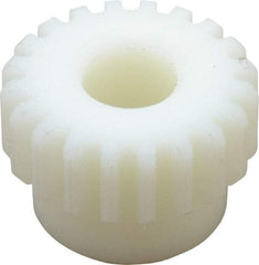 Poly Hi Solidur - 16 Pitch, 1-1/4" Pitch Diam, 20 Tooth Spur Gear - 1/2" Face Width, 1/2" Bore Diam, 1-1/16" Hub Diam, Nylon - Exact Tool & Supply