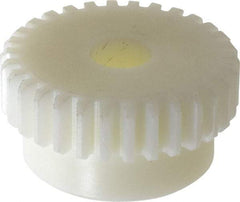 Poly Hi Solidur - 16 Pitch, 1-7/8" Pitch Diam, 30 Tooth Spur Gear - 1/2" Face Width, 1/2" Bore Diam, 1-5/8" Hub Diam, Nylon - Exact Tool & Supply