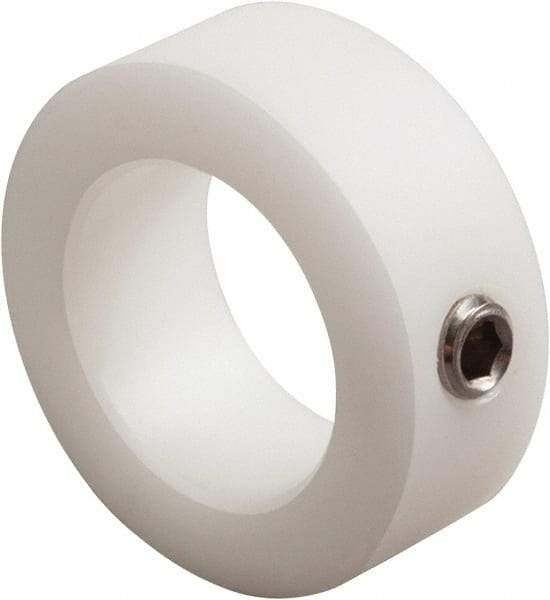 Climax Metal Products - 3/4" Bore, Nylon, Set Screw Shaft Collar - 1-1/4" Outside Diam, 9/16" Wide - Exact Tool & Supply
