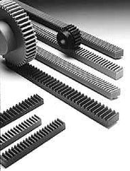 Poly Hi Solidur - 3/8" Face Width, 4 Feet Long, 3/8" Thick Nylon Gear Rack - 20 Pitch, 20° Pressure Angle - Exact Tool & Supply
