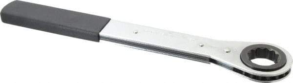 Lang - 1-5/16" 12 Point Ratcheting Box Wrench - Single End, 15-1/2" OAL, Steel, Nickel Chrome Finish - Exact Tool & Supply