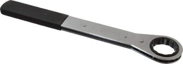 Lang - 1-5/8" 12 Point Ratcheting Box Wrench - Single End, 15-1/2" OAL, Steel, Nickel Chrome Finish - Exact Tool & Supply