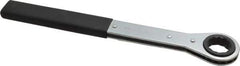 Lang - 24mm 12 Point Ratcheting Box Wrench - Single End, 12" OAL, Steel, Nickel Chrome Finish - Exact Tool & Supply