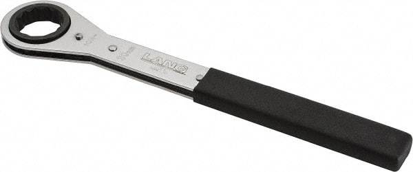 Lang - 30mm 12 Point Ratcheting Box Wrench - Single End, 12" OAL, Steel, Nickel Chrome Finish - Exact Tool & Supply
