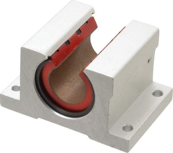 Pacific Bearing - 3/4" ID, 2-3/4" OAW x 2.063" OAL x 1-3/4" OAH Open Single Pillow Block - 2-1/16 Inch Overall Length x 1-3/4 Inch Overall Height x 2-3/4 Inch Width, - Exact Tool & Supply