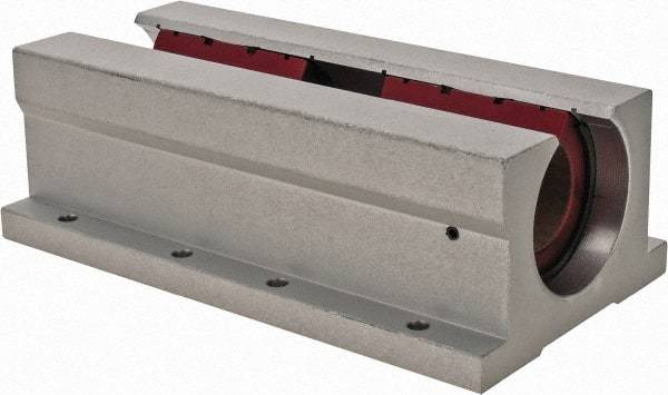Pacific Bearing - 1-1/4" ID, 7-1/2" OAL x 2.813" OAH Open Twin Pillow Block - 7-1/2 Inch Overall Length x 2-13/16 Inch Overall Height x 4 Inch Width, - Exact Tool & Supply
