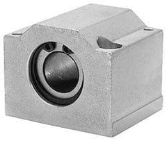 Pacific Bearing - 16mm ID, 43mm OAL x 42mm OAH Closed Single Pillow Block - 21mm Base-to-Ctr Ht - Exact Tool & Supply