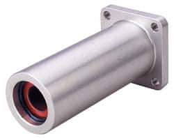 Pacific Bearing - 1" ID, 5-5/8" OAL x 2-3/4" OAH 4-Bolt Flange Mounted Bearing - 3,810 Lb Static Cap, 2-1/8" Btw Mnt Hole Ctrs, Aluminum - Exact Tool & Supply